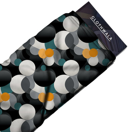 jet black geometric fabric detail — matte finish digital print closeup