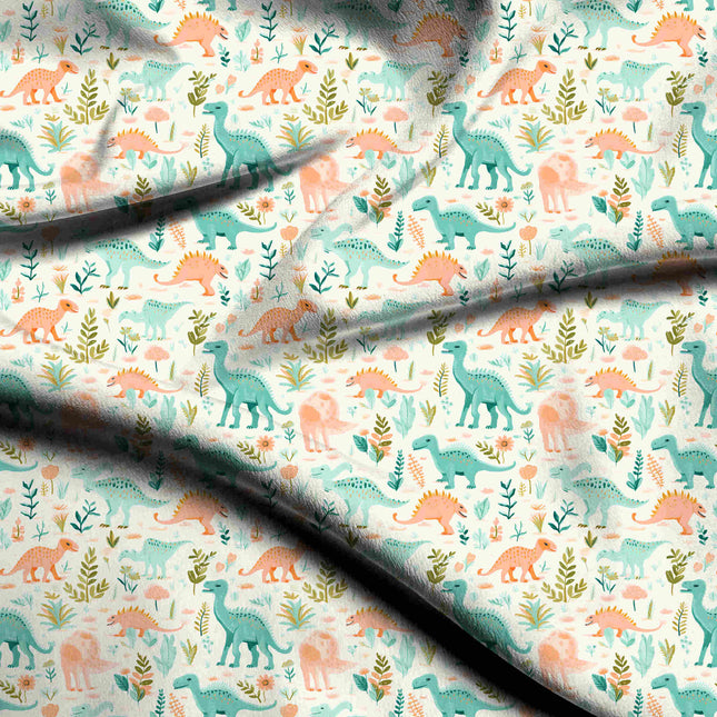 mint green floral print fabric draped — kids pajamas styling