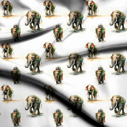 forest green ethnic digital print fabric texture — large scale closeup