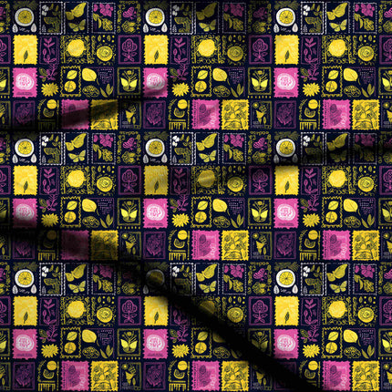 midnight blue other digital print fabric texture — medium scale closeup