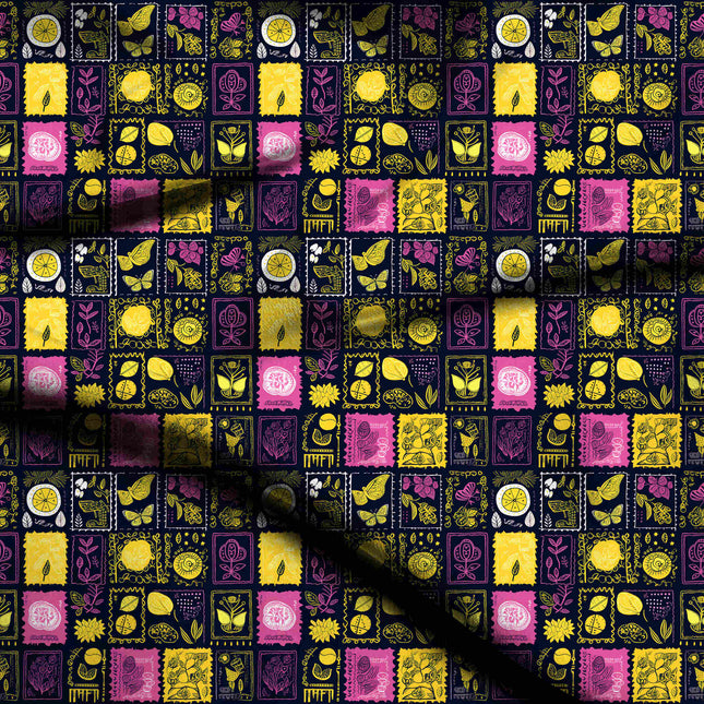 midnight blue other digital print fabric texture — medium scale closeup