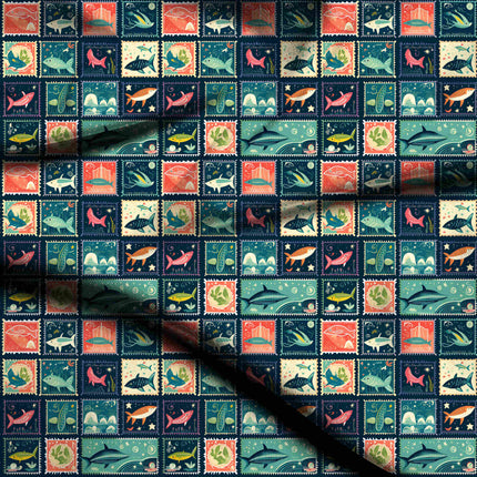 midnight blue other digital print fabric texture — medium scale closeup