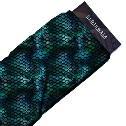 peacock blue animal all-over print pattern — fine scale repeat layout