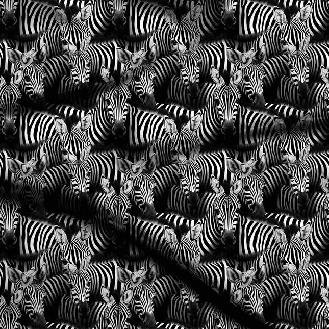 jet black animal digital print fabric texture — large scale closeup
