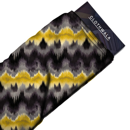 charcoal grey ethnic fabric detail — textured finish digital print closeup