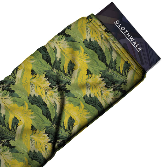 Lime Green Floral Digital Print Fabric | Maxi | Festive Silk Blend | Resort Chic | Botanical Print | Heritage silk fabric - Image 2