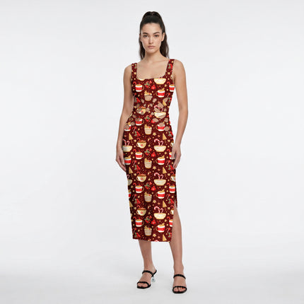 Deep Red Floral Digital Print Fabric for Shorts | Festive Fusion Fabric - Image 8