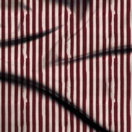 deep burgundy stripes digital print fabric texture — large scale closeup