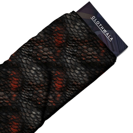 charcoal black animal fabric detail — textured finish digital print closeup