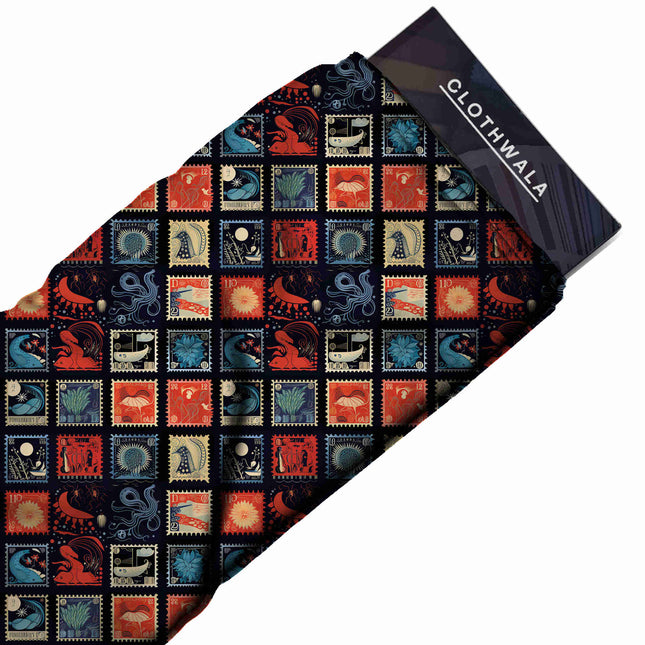 midnight blue other print fabric draped — saree blouse styling