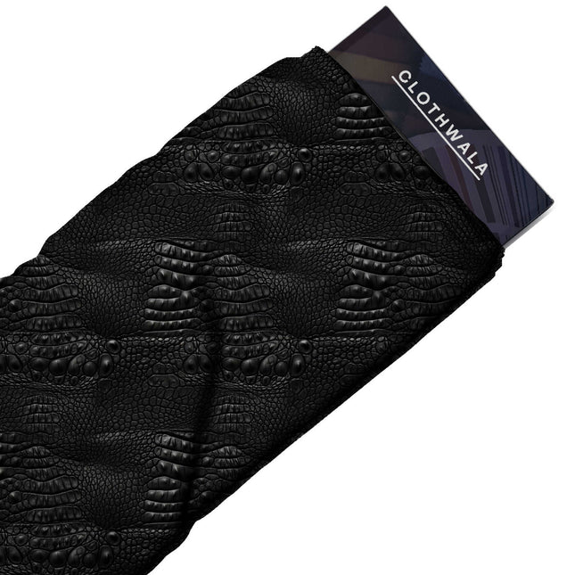 jet black animal print fabric draped — evening gown styling