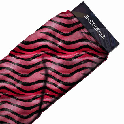 hot pink animal fabric detail — textured finish digital print closeup