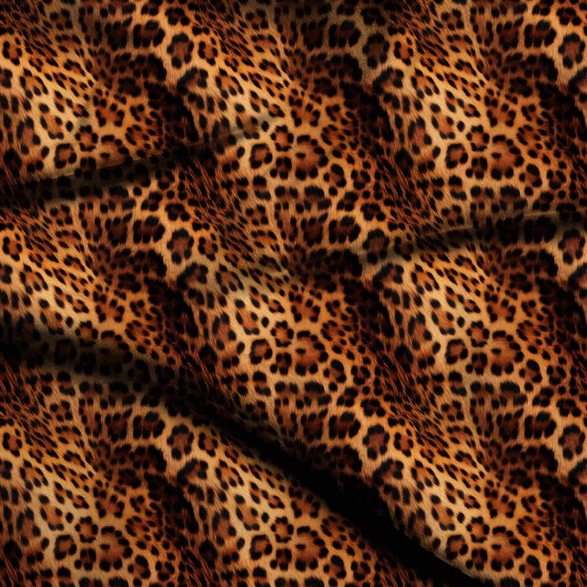 golden tan animal digital print fabric texture — medium scale closeup
