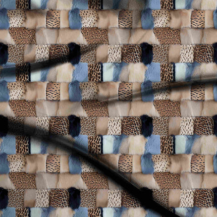 powder blue animal digital print fabric texture — medium scale closeup