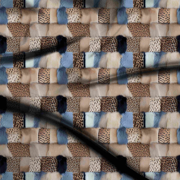 Sandstone Beige Luxurious Patchwork Print Fabric