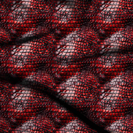 crimson red animal digital print fabric texture — fine scale closeup