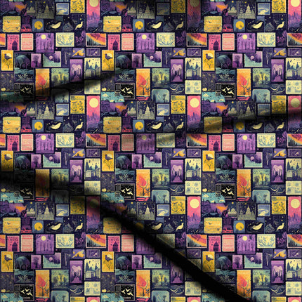 midnight blue other digital print fabric texture — medium scale closeup
