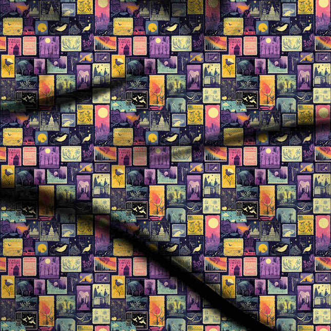 midnight blue other digital print fabric texture — medium scale closeup