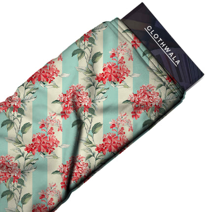 dusty rose floral all-over print pattern — large scale repeat layout