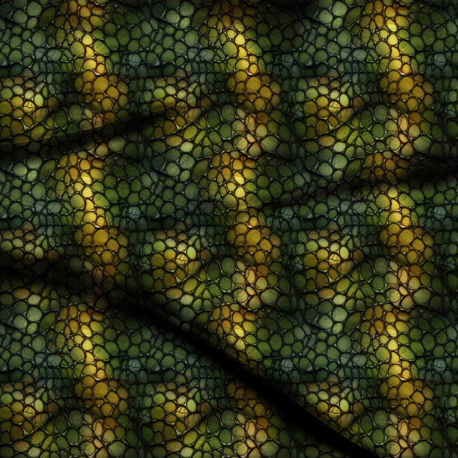 forest green animal digital print fabric texture — medium scale closeup