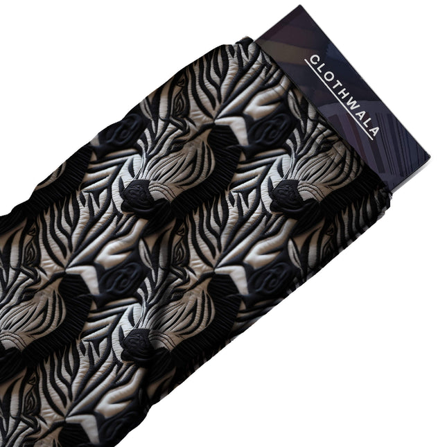 jet black animal print fabric draped — bomber jacket styling