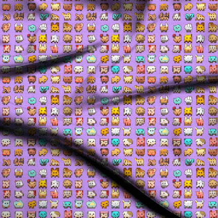 lilac animal all-over print pattern — fine scale repeat layout