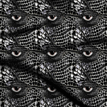 jet black animal digital print fabric texture — large scale closeup
