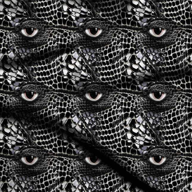 jet black animal digital print fabric texture — large scale closeup