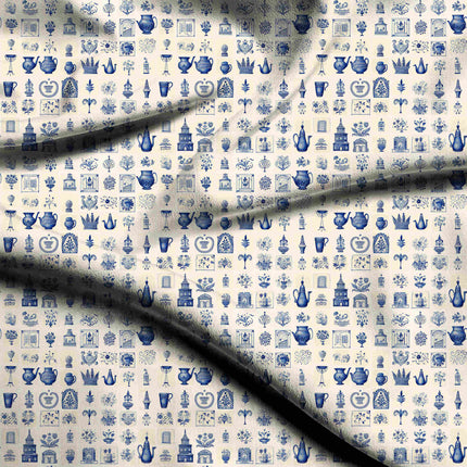 delft blue other digital print fabric texture — fine scale closeup