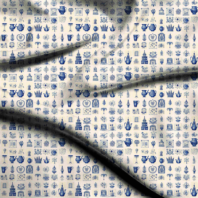 delft blue other digital print fabric texture — fine scale closeup