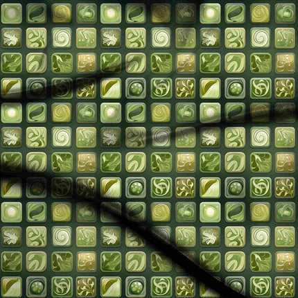 olive green abstract digital print fabric texture — medium scale closeup