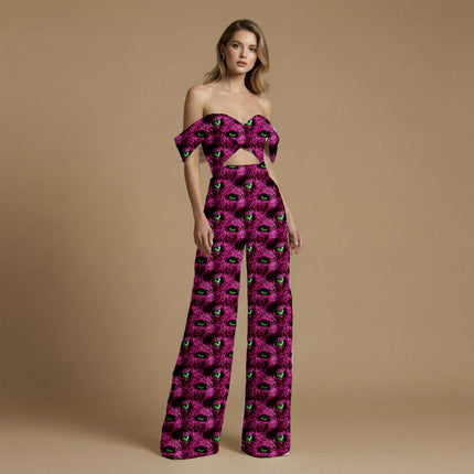 fuchsia pink animal all-over print pattern — large scale repeat layout