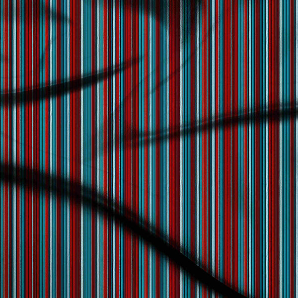 Cobalt Blue Bold Vertical Stripes Print Fabric