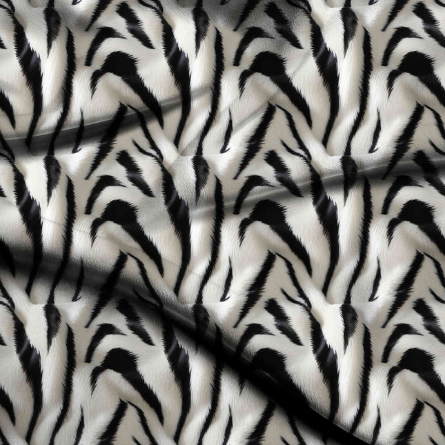 ivory cream animal digital print fabric texture — large scale closeup