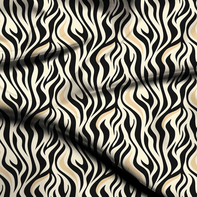 jet black animal digital print fabric texture — large scale closeup