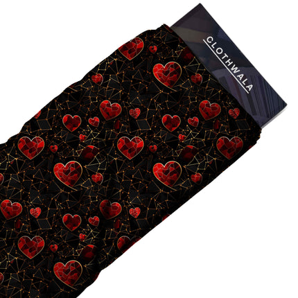 ruby red other print fabric draped — statement blazer styling