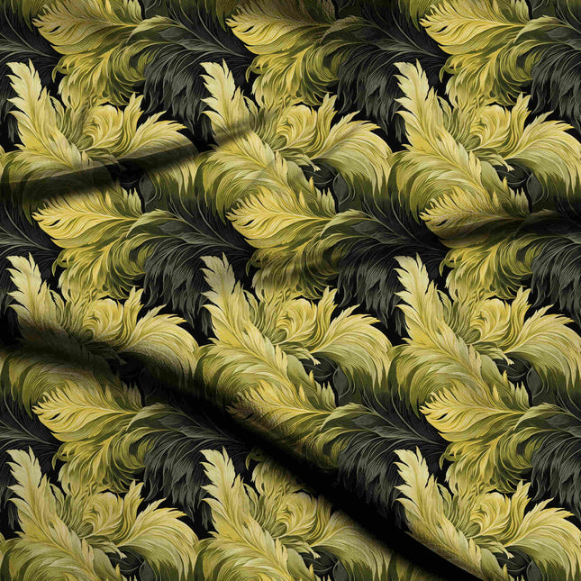 Lime Green Floral Digital Print Fabric | Kaftan Co-Ord Dress | Luxe Resort Wear | Dark Marble Drums | Poly Spandex Print - 1915