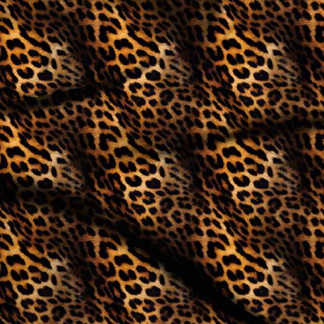 deep black animal digital print fabric texture — large scale closeup