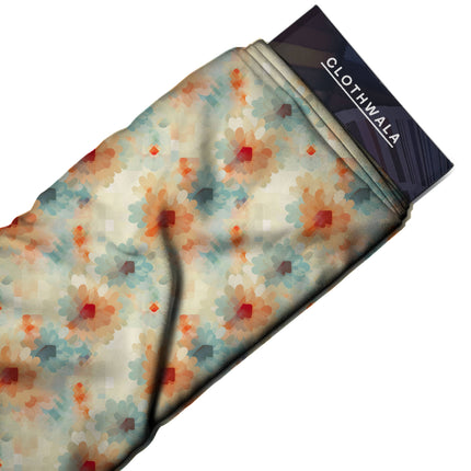 ivory cream floral all-over print pattern — medium scale repeat layout