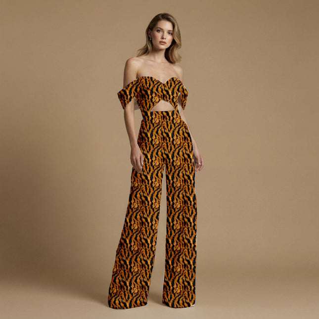 burnt sienna animal print fabric draped — jacket styling