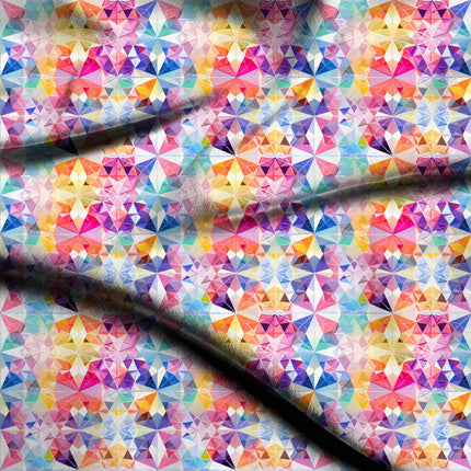 magenta geometric fabric detail — matte finish digital print closeup