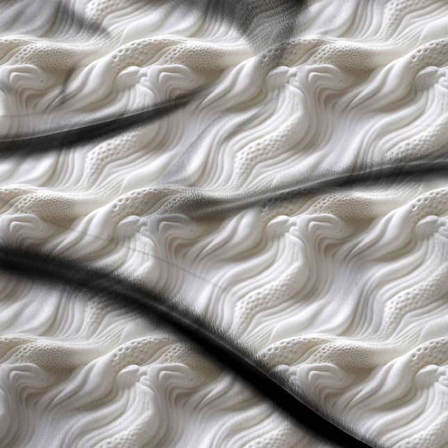 ivory cream abstract digital print fabric texture — large scale closeup