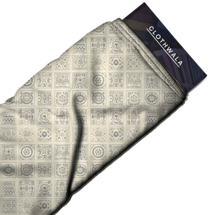ivory cream geometric print fabric draped — kurta styling