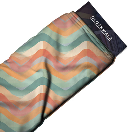 dusty rose geometric print fabric draped — kaftan styling