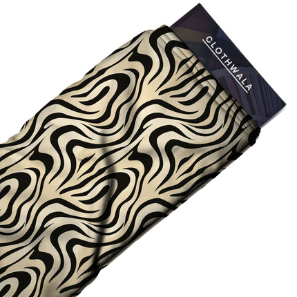 jet black animal print fabric draped — palazzo pants styling