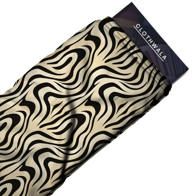 jet black animal print fabric draped — palazzo pants styling