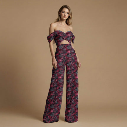 crimson red animal all-over print pattern — fine scale repeat layout