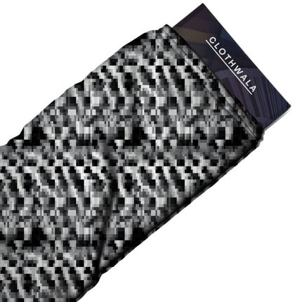 black abstract fabric detail — matte finish digital print closeup