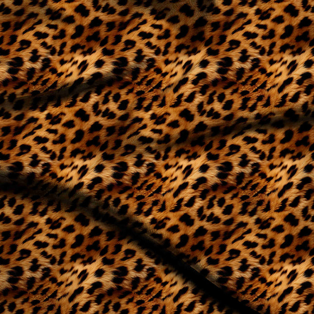 caramel brown animal digital print fabric texture — medium scale closeup