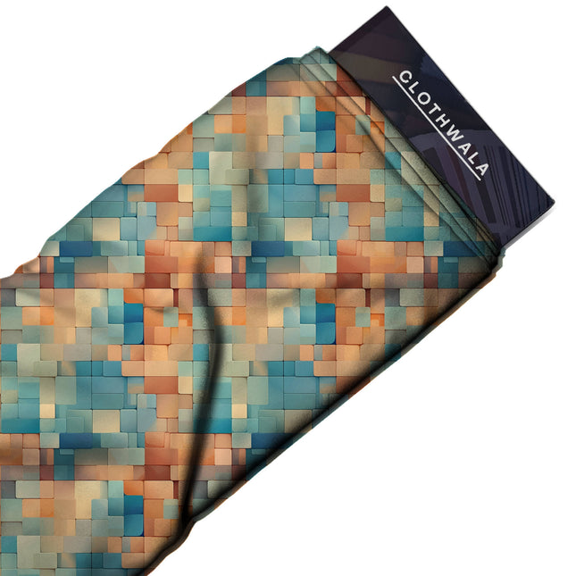 print fabric draped — stole styling
